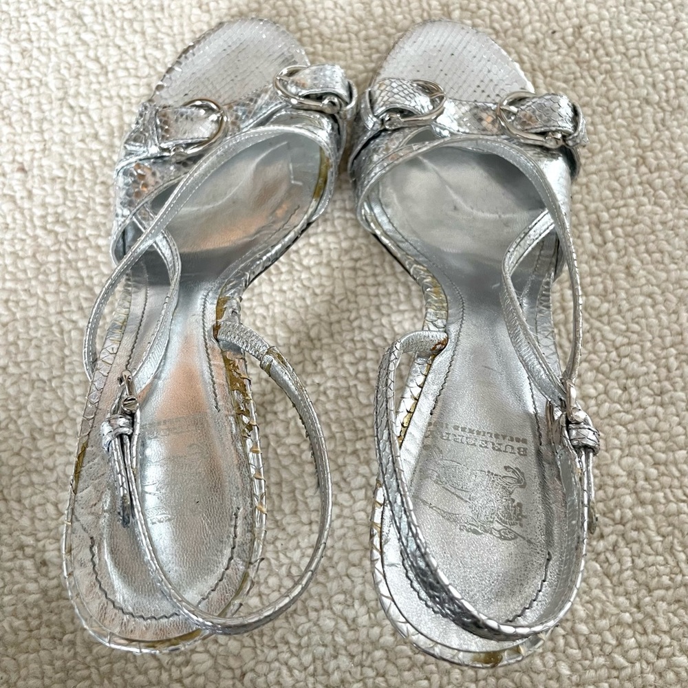 Burberry Silver Python Sandals - image 6